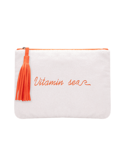 Necessaire Atoalhada Frase Bordada Branco