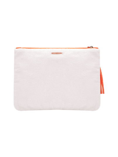 Necessaire Atoalhada Frase Bordada Branco