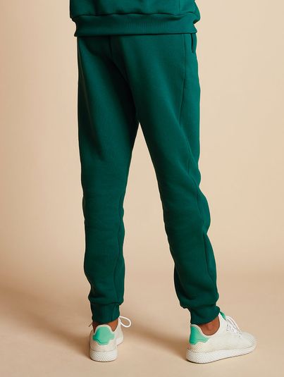 Calça De Moletom Oversized Com Bolso Verde Malaquita