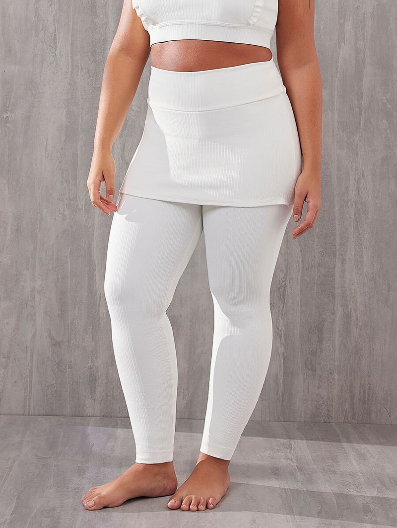 CALÇA LEGGING PLUS SIZE COM TAMPA BUMBUM ACTIVITY - BRANCO