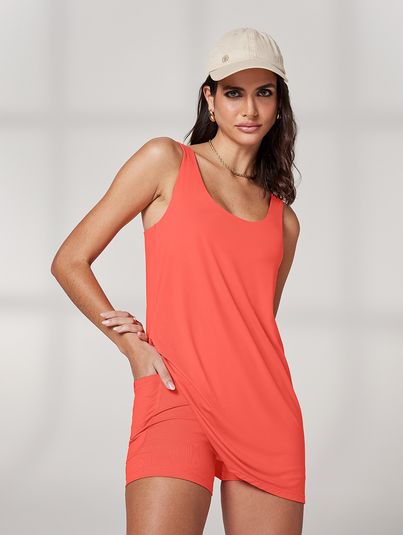 Vestido Fitness Costas Nadador Coral Sunset