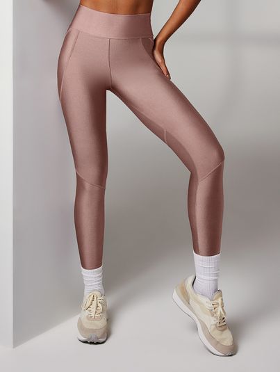 Calça Legging Recortes Com Bolso Rose Retro