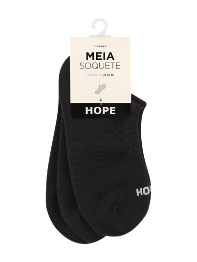 Kit Com 3 Pares De Meia Soquete Em Algodão Preto