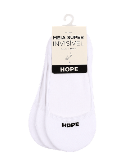 Kit Com 3 Pares De Meias Super Invisível Em Algodão Branco