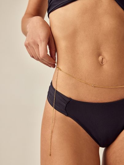 Body Chain Regulável Wishes Dourado Ponto De Luz