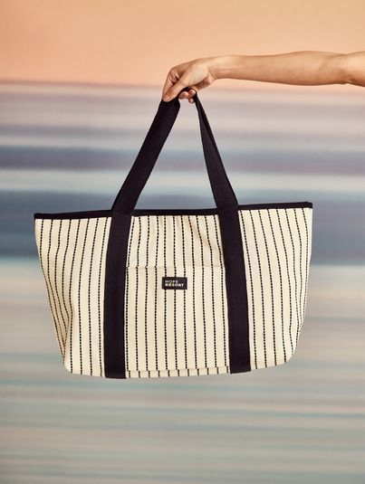 Bolsa Praia Hope Resort Bicolor Off White E Preto