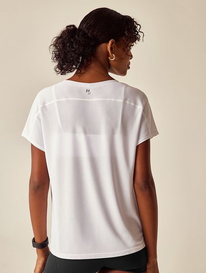 T-shirt Manga Curta Oversized Branco