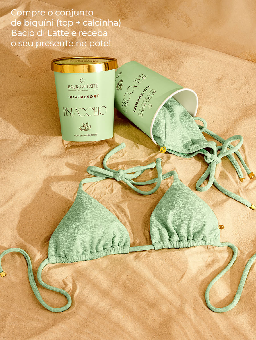 ｟herlipto｠Provence Bikini Set Top Biquíni Torcido Verde Pistache