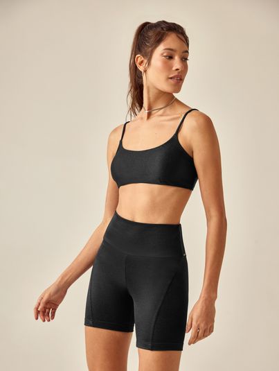 Conjunto Top Alças Finas E Bermuda Básica Preto Duna