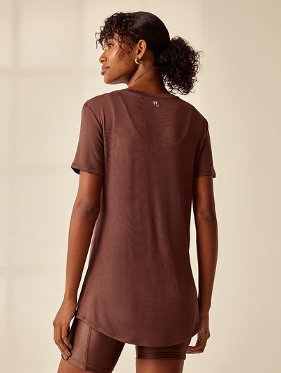 T-shirt Gola V Fraldada Marrom Wood