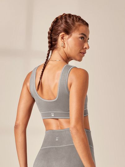 Top Comfort Decote Reto Sem Costura Cinza Neblina