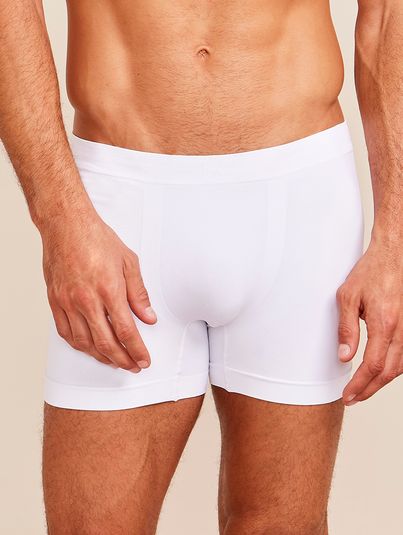 Cueca Boxer Sem Costura Em Microfibra Light Branco - HOPE