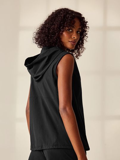 Colete Básico Com Capuz Preto