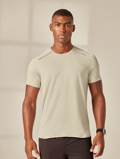 Camiseta Raglan Manga Curta Running Off White Lunar