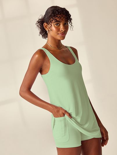 Vestido Fitness Costas Nadador Verde Figo
