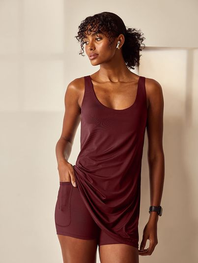 Vestido Fitness Costas Nadador Vinho Douro