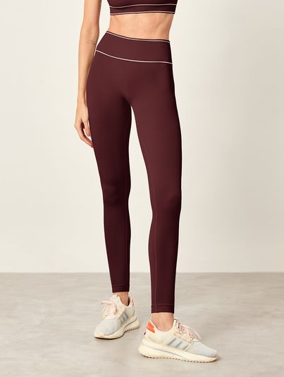 Calça Legging Cós Alto Sem Costura Vinho Douro