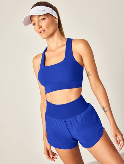 Shorts Runner Cós Canelado Azul Agata