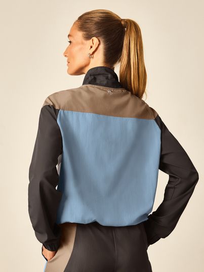 Jaqueta Fit Block Tri Cinza/bege/azul Malibu