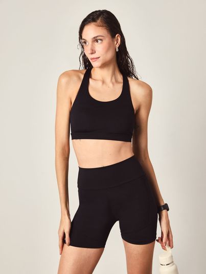 Bermuda Power Fit Bolsos Preto