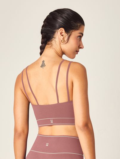 Top Alças Finas E Duplas Sem Costura Rosa Spa Fit