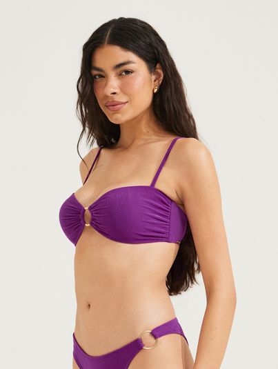 Top Biquini Bustiê Com Argola Roxo Sinergia 3