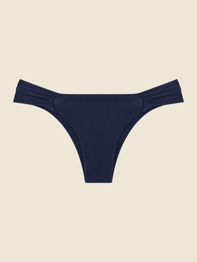 Calcinha Biquíni Laterais Franzidas Azul Marinho Dark 1